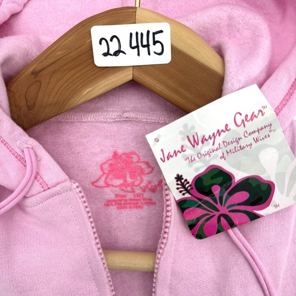 Jane Wayne Gear Navy Military Wives Pink Full Zip Hoodie Sweatshirt Medium NWT - Picture 5 of 14